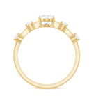 Oval Cubic Zirconia Solitaire Engagement Ring for Women AAAA - Rosec Jewels