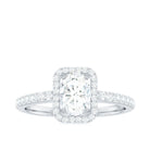 2 CT Oval Cut Zircon Halo Engagement Ring with Side Stones AAAA - Rosec Jewels