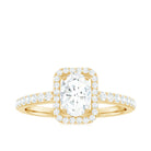 2 CT Oval Cut Zircon Halo Engagement Ring with Side Stones AAAA - Rosec Jewels