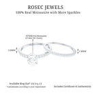 1.50 Carat Moissanite Oval Engagement Ring Set in Gold Moissanite - ( D-VS1 ) - Color and Clarity - Rosec Jewels