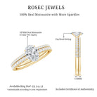 Oval Shaped Moissanite Engagement Ring with Wedding Band Set D-VS1 - Rosec Jewels