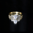 Certified Moissanite Oval Engagement Ring with Wedding Band D-VS1 - Rosec Jewels
