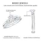 Certified Moissanite Oval Engagement Ring with Wedding Band D-VS1 - Rosec Jewels