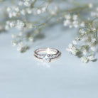 Certified Moissanite Oval Engagement Ring with Wedding Band D-VS1 - Rosec Jewels