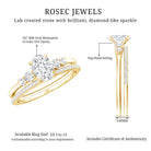 Certified Moissanite Oval Engagement Ring with Wedding Band D-VS1 - Rosec Jewels