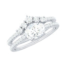 Oval Cut Moissanite Engagement Ring with Wedding Band Set D-VS1 - Rosec Jewels