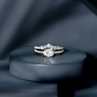 Oval Cut Moissanite Engagement Ring with Wedding Band Set D-VS1 - Rosec Jewels