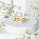 Oval Cut Moissanite Engagement Ring with Wedding Band Set D-VS1 - Rosec Jewels