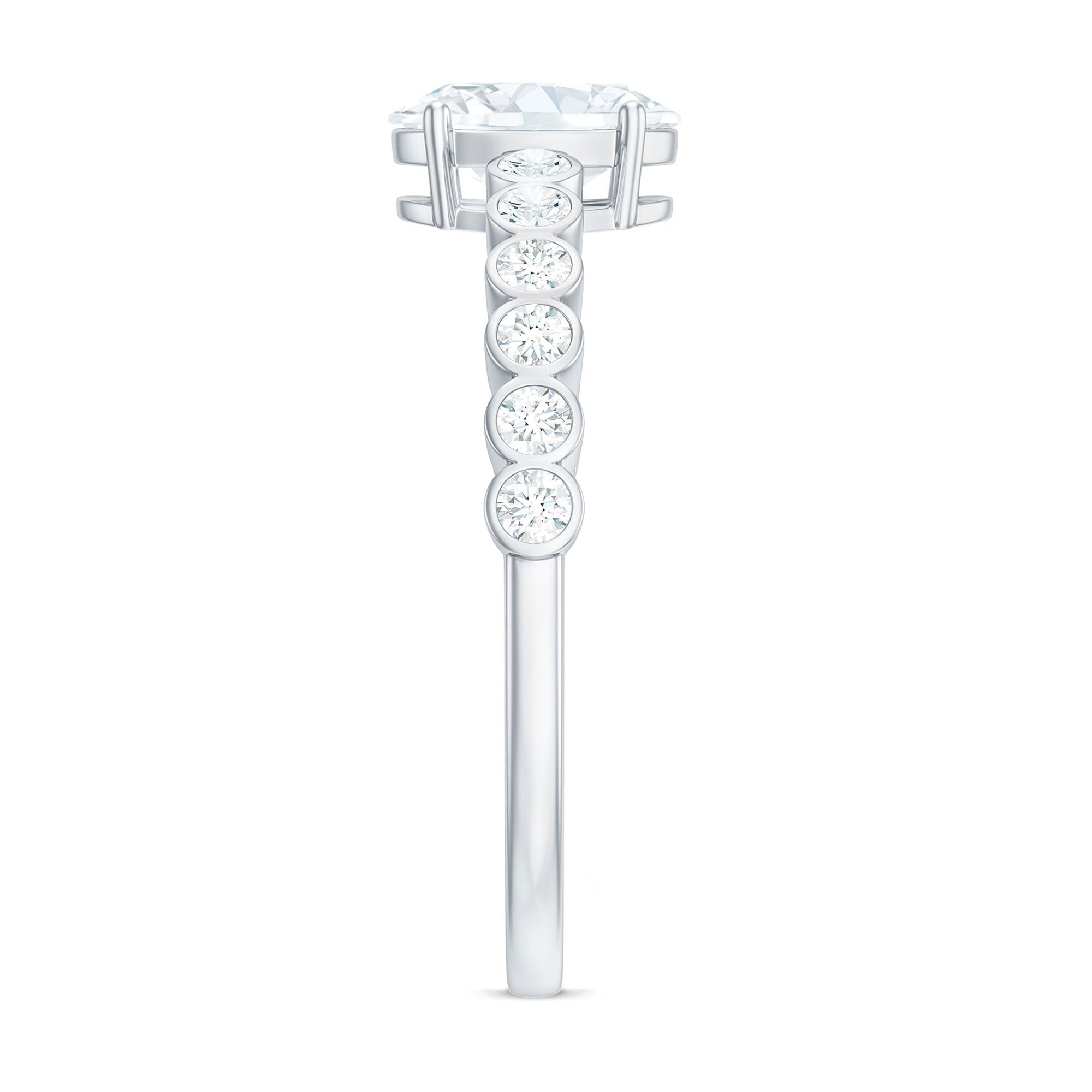 1.75 CT Prong Set Oval Cubic Zirconia Solitaire Engagement Ring AAAA - Rosec Jewels