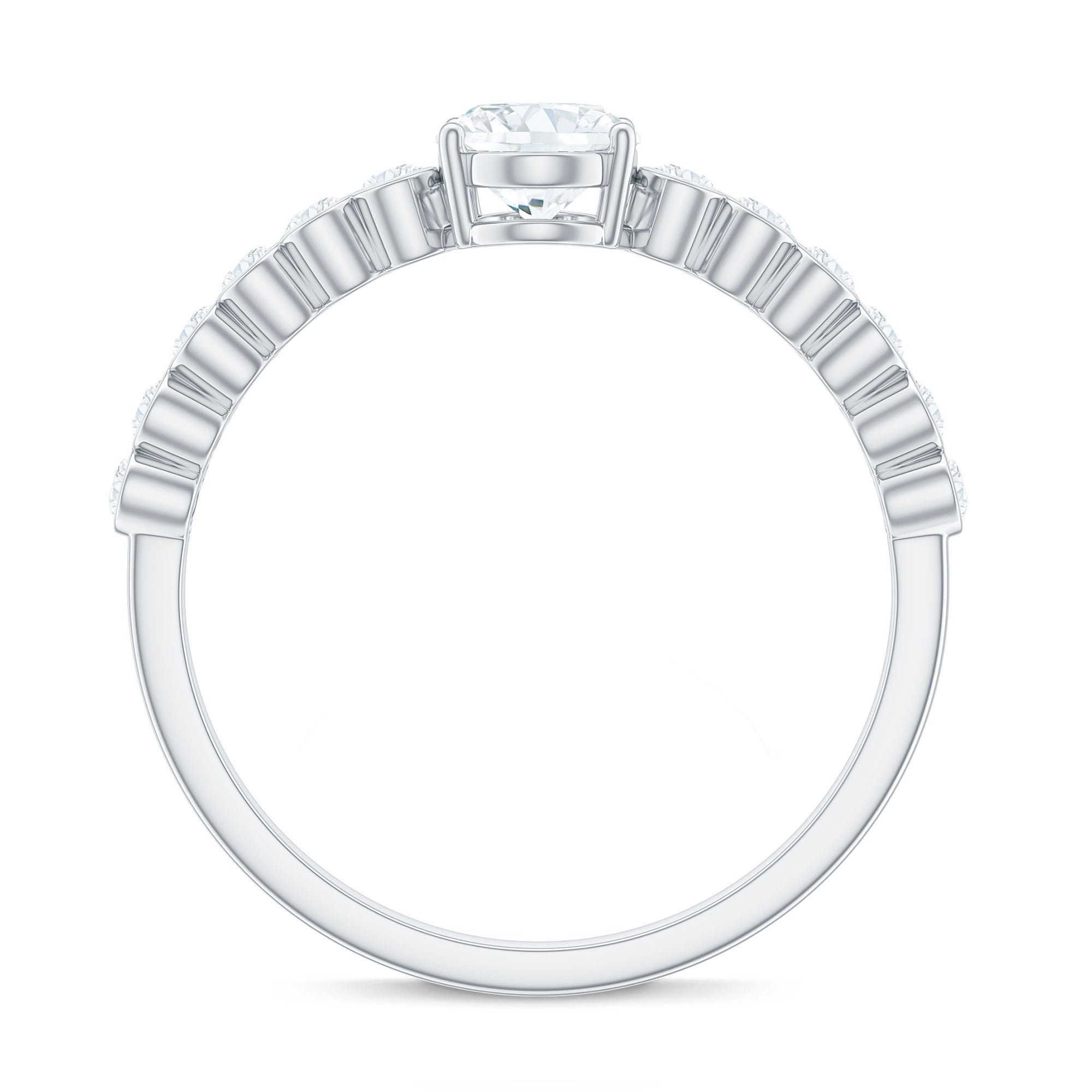 1.75 CT Prong Set Oval Cubic Zirconia Solitaire Engagement Ring AAAA - Rosec Jewels