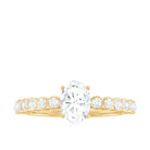 Oval Cut Moissanite Engagement Ring with Side Stones D-VS1 - Rosec Jewels