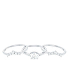 2.25 CT Oval Zircon Trio Wedding Ring Set in Gold AAAA - Rosec Jewels