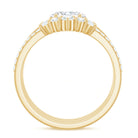 2.25 CT Oval Zircon Trio Wedding Ring Set in Gold AAAA - Rosec Jewels