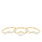 2.25 CT Oval Zircon Trio Wedding Ring Set in Gold AAAA - Rosec Jewels
