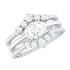 Rosec Jewels-Brilliant Cut Moissanite Trio Wedding Ring Set with Certificate