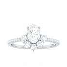 2 CT Oval Cubic Zirconia Engagement Ring with Half Halo AAAA - Rosec Jewels