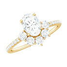 2 CT Oval Cubic Zirconia Engagement Ring with Half Halo AAAA - Rosec Jewels