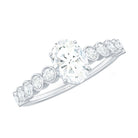 1.75 CT Prong Set Oval Cut Zircon Solitaire Engagement Ring AAAA - Rosec Jewels