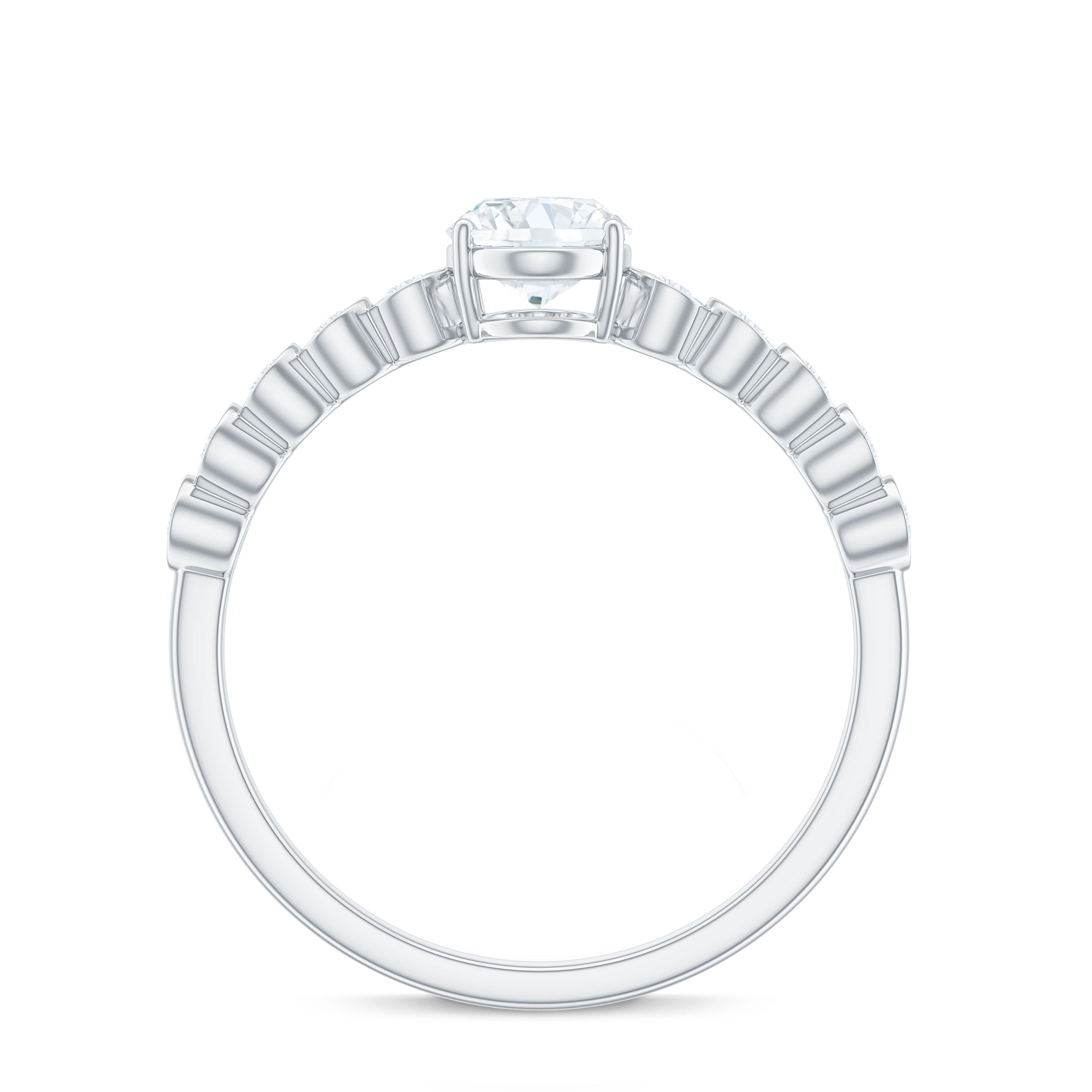 1.75 CT Prong Set Oval Cut Zircon Solitaire Engagement Ring AAAA - Rosec Jewels