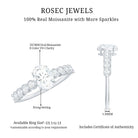 Certified Moissanite Oval Cut Engagement Ring with Side Stones D-VS1 - Rosec Jewels
