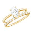 Rosec Jewels-Oval Cut Moissanite Solitaire Bridal Ring Set for Women