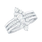 Rosec Jewels-Marquise Cut Moissanite Solitaire Trio Ring Set