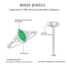 Rosec Jewels-Vintage Inspired Emerald Promise Engagement Ring with Trio Diamond