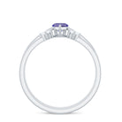Natural Marquise Tanzanite Diamond Promise Ring Set of 2 AAA - Rosec Jewels