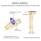 Natural Marquise Tanzanite Diamond Promise Ring Set of 2 AAA - Rosec Jewels