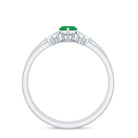 Rosec Jewels-Natural Marquise Emerald Diamond Promise Ring Set of 2