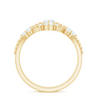 Rosec Jewels-Marquise Cut Moissanite Wedding Ring Set with Beaded Detail