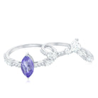 Rosec Jewels-Natural Marquise Tanzanite Diamond Engagement Ring Set