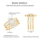 Princess Cut Moissanite Trio Bridal Ring Set with Certificate D-VS1 - Rosec Jewels