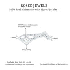 Certified Moissanite Statement Wedding Ring Set Moissanite - ( D-VS1 ) - Color and Clarity - Rosec Jewels