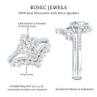 Princess Cut Moissanite Bridal Wedding Ring Set for Women D-VS1 92.5 Sterling Silver - Rosec Jewels