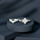 Princess Cut Moissanite Bridal Wedding Ring Set for Women D-VS1 92.5 Sterling Silver - Rosec Jewels