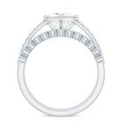 Rosec Jewels-Princess Cut Moissanite Engagement Ring with Wedding Band Set