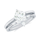 Princess Cut Moissanite Solitaire Wedding Ring Set for Her D-VS1 - Rosec Jewels