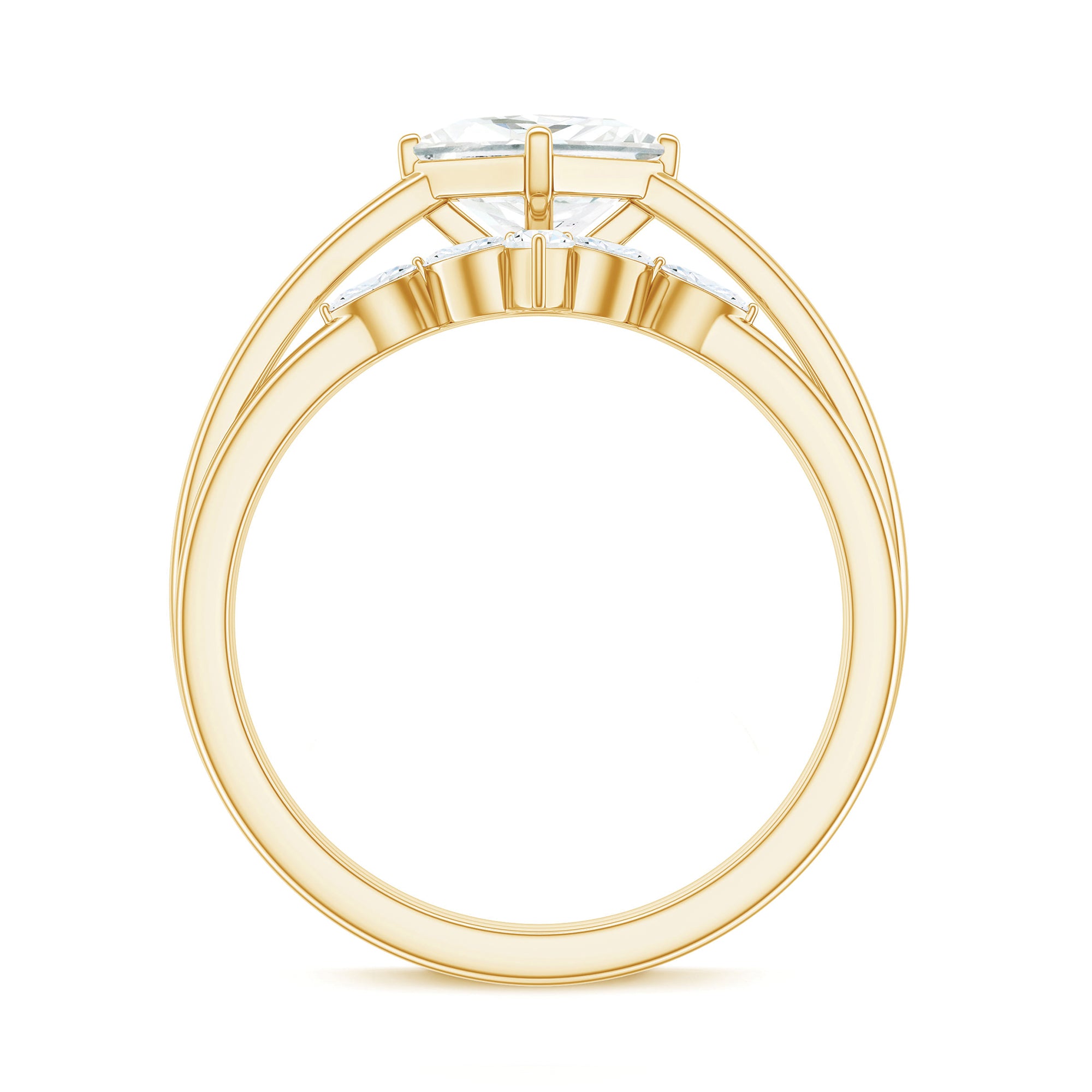 Princess Cut Moissanite Solitaire Wedding Ring Set for Her D-VS1 - Rosec Jewels