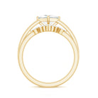 Cubic Zirconia Solitaire Ring Set with V Shape Band AAAA - Rosec Jewels