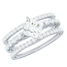 Rosec Jewels-Princess Cut Moissanite 3 Piece Bridal Ring Set