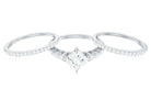 Rosec Jewels-Princess Cut Moissanite 3 Piece Bridal Ring Set