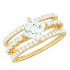 Rosec Jewels-Princess Cut Moissanite 3 Piece Bridal Ring Set