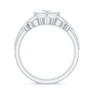 Rosec Jewels-Classic Trio Bridal Ring Set with Princess and Round Cut Moissanites