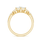 Rosec Jewels-Classic Trio Bridal Ring Set with Princess and Round Cut Moissanites