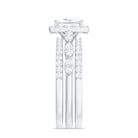 Princess Cut Moissanite Halo Engagement Ring with Wedding Bands D-VS1 - Rosec Jewels