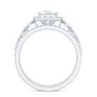 Princess Cut Moissanite Halo Engagement Ring with Wedding Bands D-VS1 - Rosec Jewels