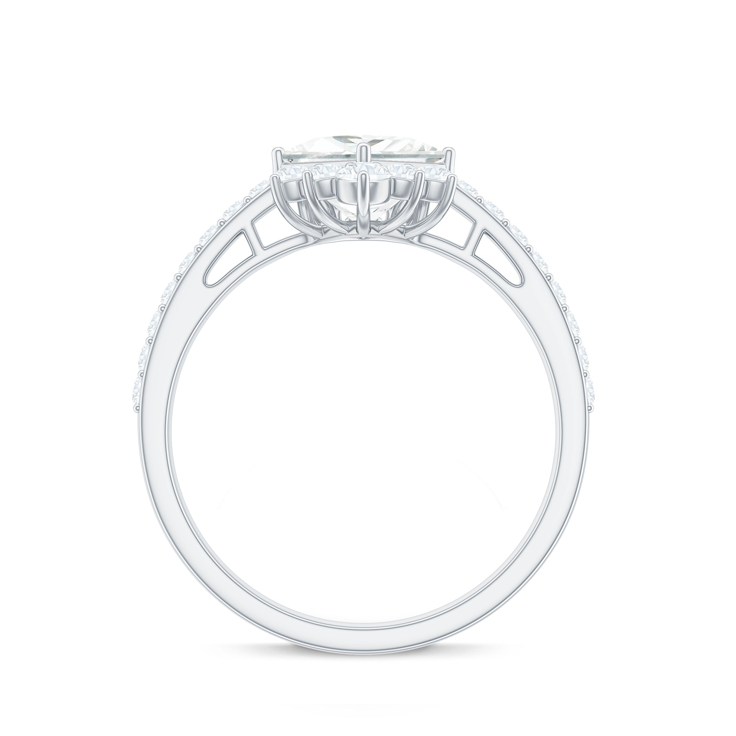 Princess Cut Moissanite Designer Engagement Ring for Women D-VS1 - Rosec Jewels