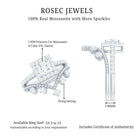 Rosec Jewels-Princess Cut Moissanite Halo Wedding Ring Set with Certificate