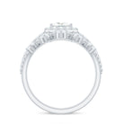 Rosec Jewels-Princess Cut Moissanite Halo Wedding Ring Set with Certificate